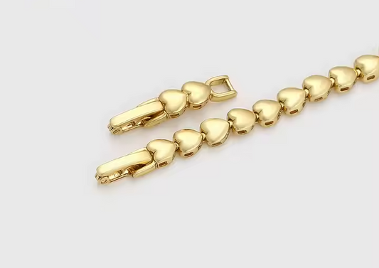Jewelry Fashion Colorful Heart Bracelet for Women Charm Gold Elegant 14K Gold Plated Copper Wholesale Bracelet