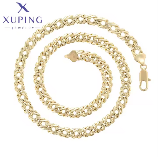 Gold Fashion Jewelry Wholesale Chain Necklace Simple Jewelry Copper 14K Gold Color Plated Cool Custom Necklace
