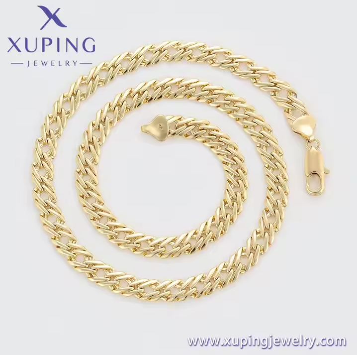 Gold Fashion Jewelry Wholesale Chain Necklace Simple Jewelry Copper 14K Gold Color Plated Cool Custom Necklace