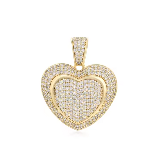 Jewelry Fashion Heart Zircon Pendant Trendy 14K Gold Plated Copper Pendant Gold Jewelry Wholesale Pendant