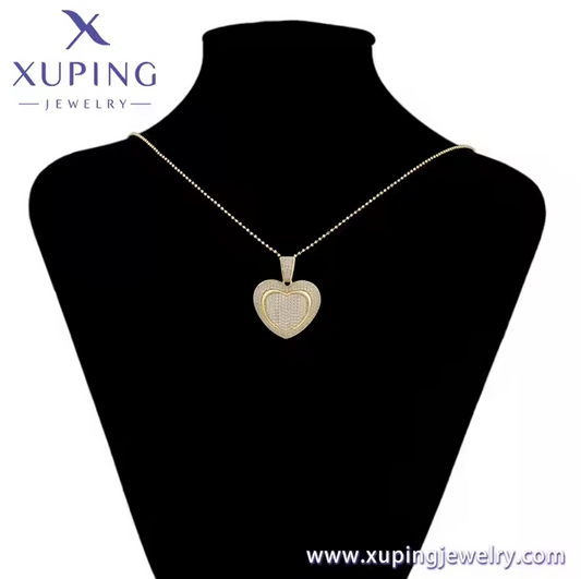 Jewelry Fashion Heart Zircon Pendant Trendy 14K Gold Plated Copper Pendant Gold Jewelry Wholesale Pendant